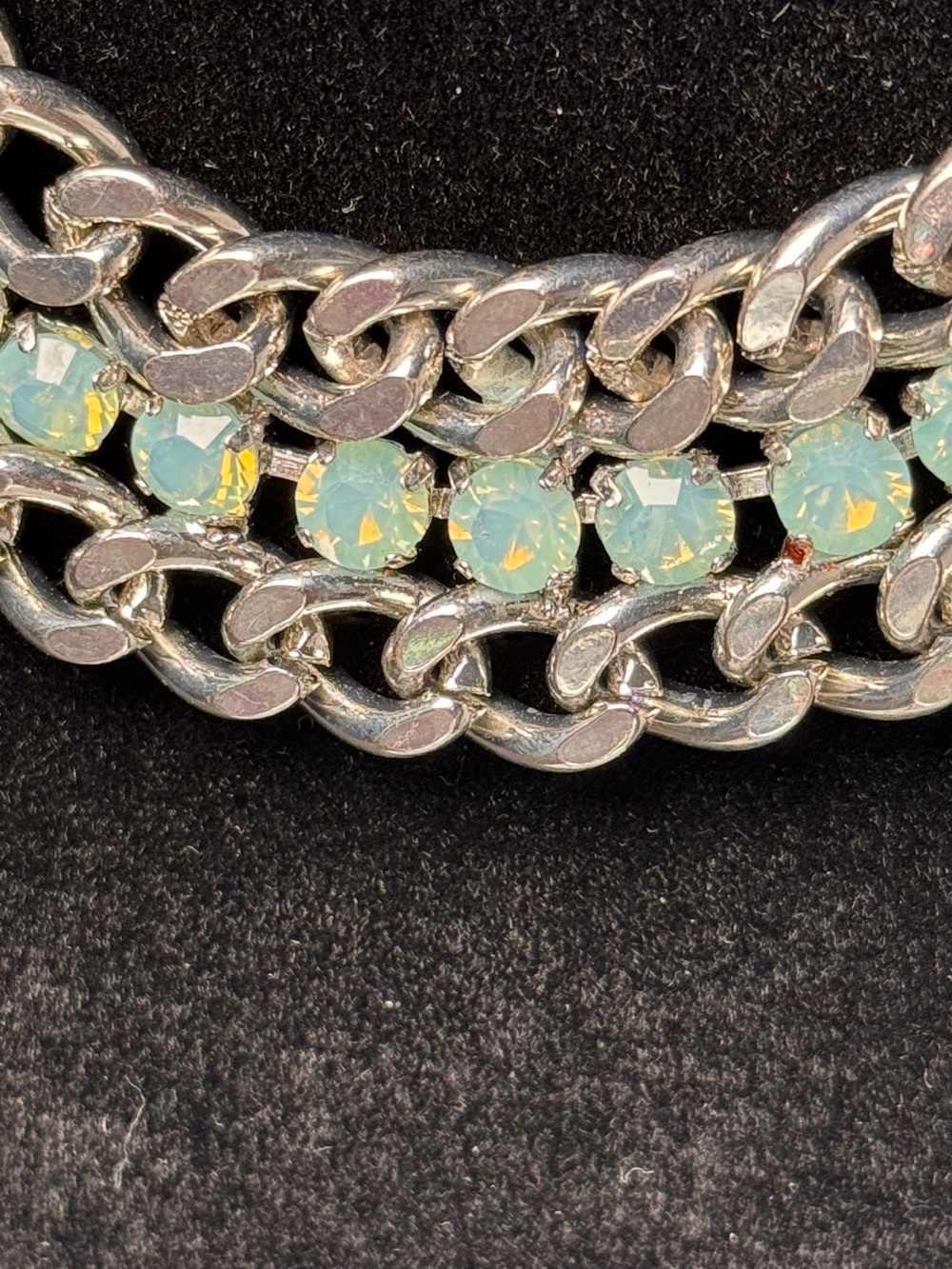 R.J. Graziano Silver-Tone Choker with Opal Aqua Blue Stones - Picture 7 of 8